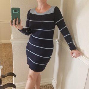 Gap Navy Striped Sweater Dress